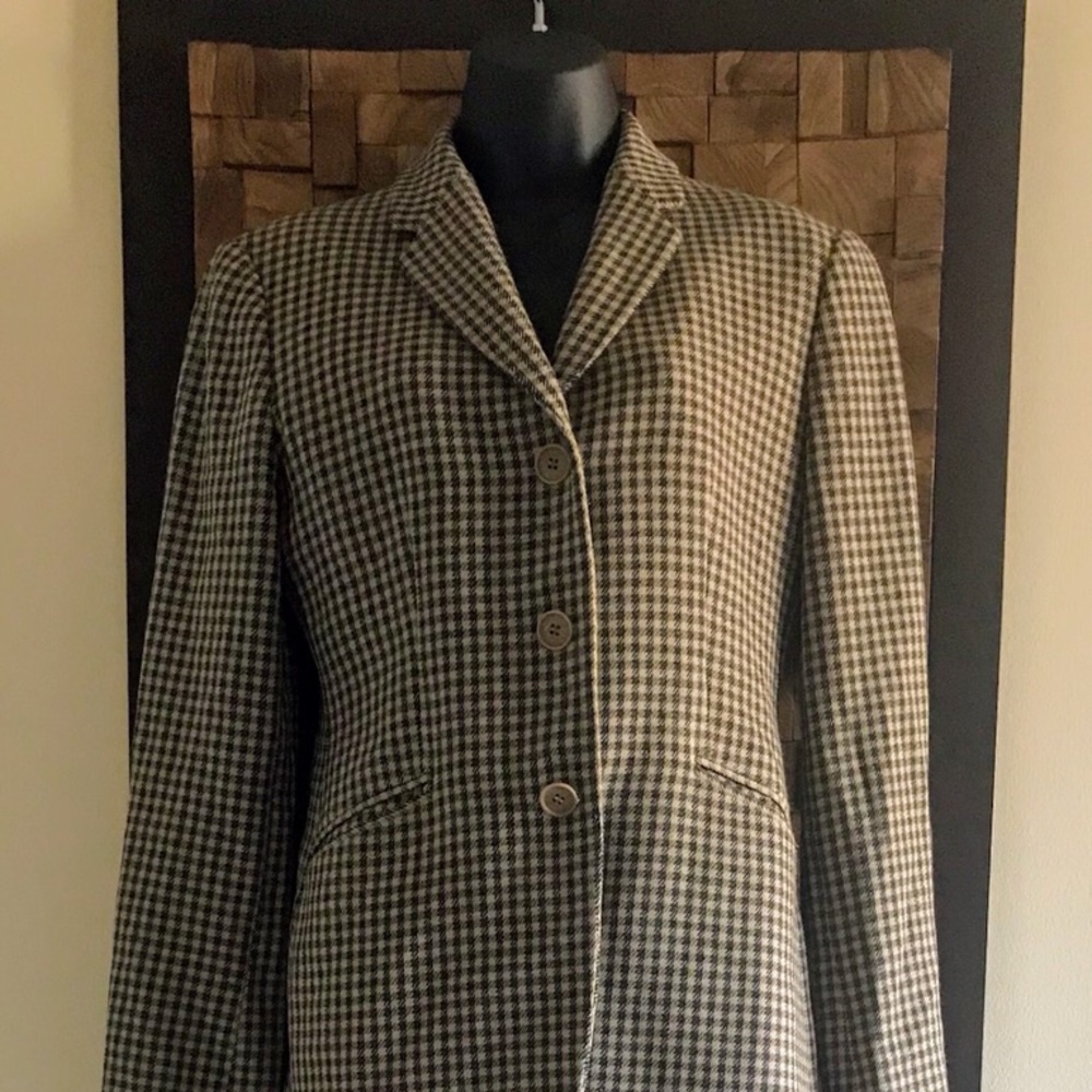 Emporio Armani Tan Houndstooth Blazer - S/M